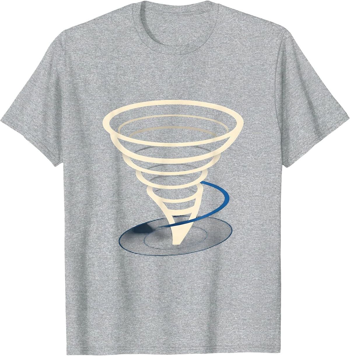 Men's Geometric Tornado Minimalist Storm Chaser Meteorology T-Shirt - Heather Grey