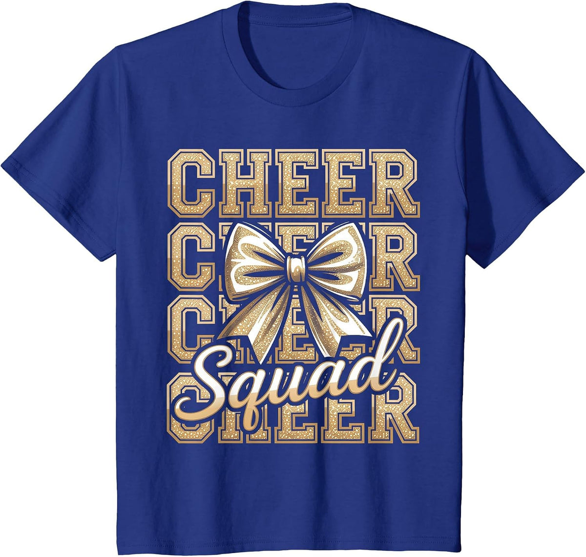 Cheer Squad Gold Funny Sport Cheerleader Cheerleading Team T-Shirt - Royal Blue