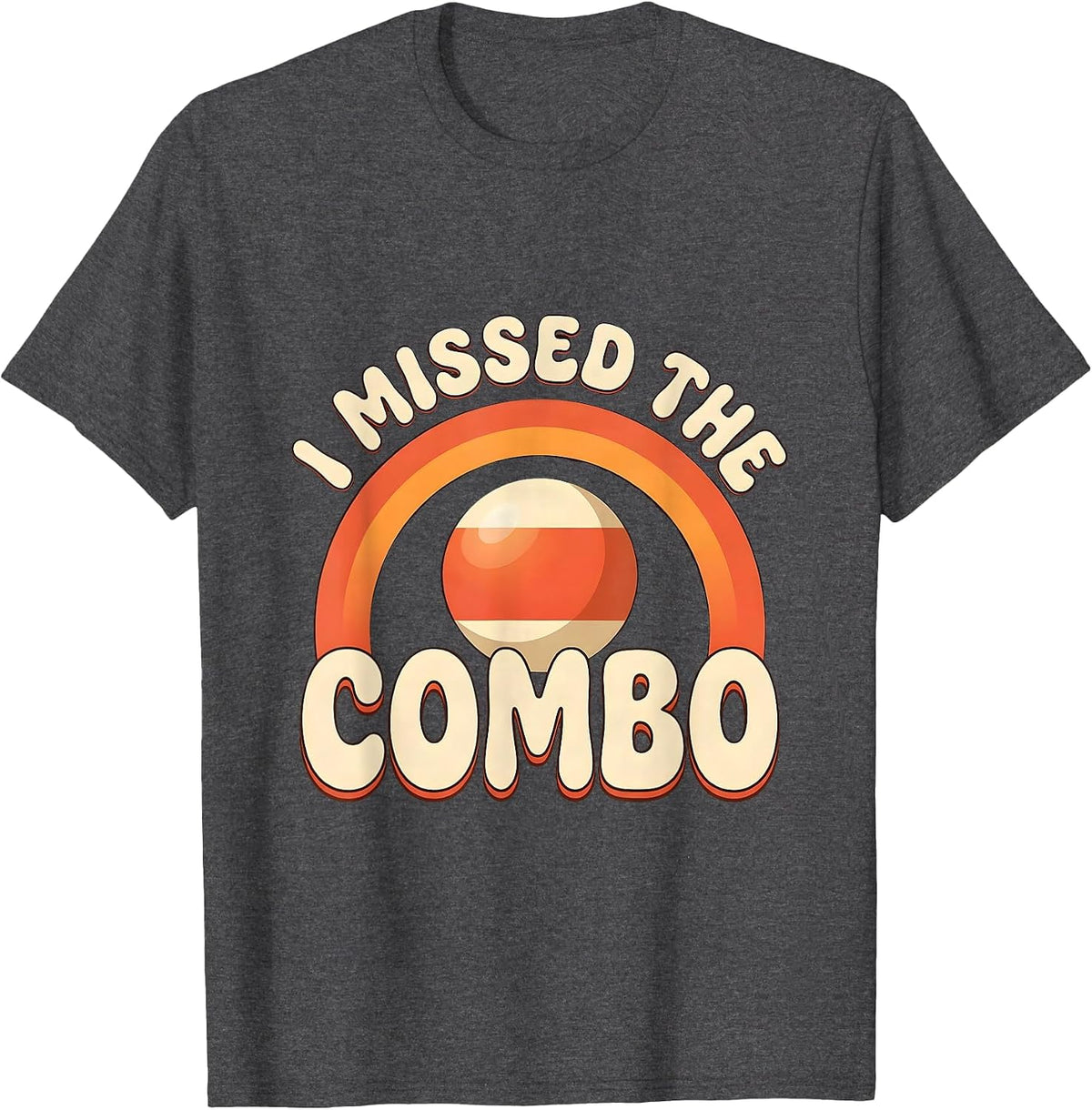 Men's I Missed The Combo Funny Billiards Pool Player Vintage Humor T-Shirt - Dark Heather Grey