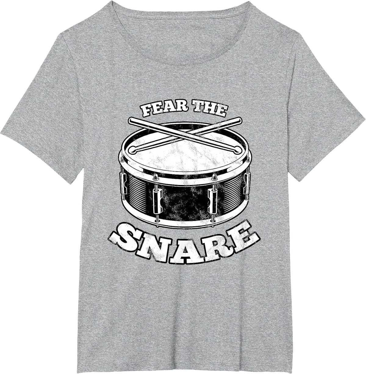 Fear The Snare – Cool Drummer Snare Drum Design T-Shirt - Heather Grey