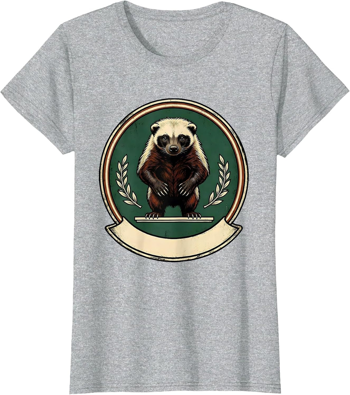 Women's Honey Badger Vintage Funny Animal Humor T-Shirt - Heather Grey