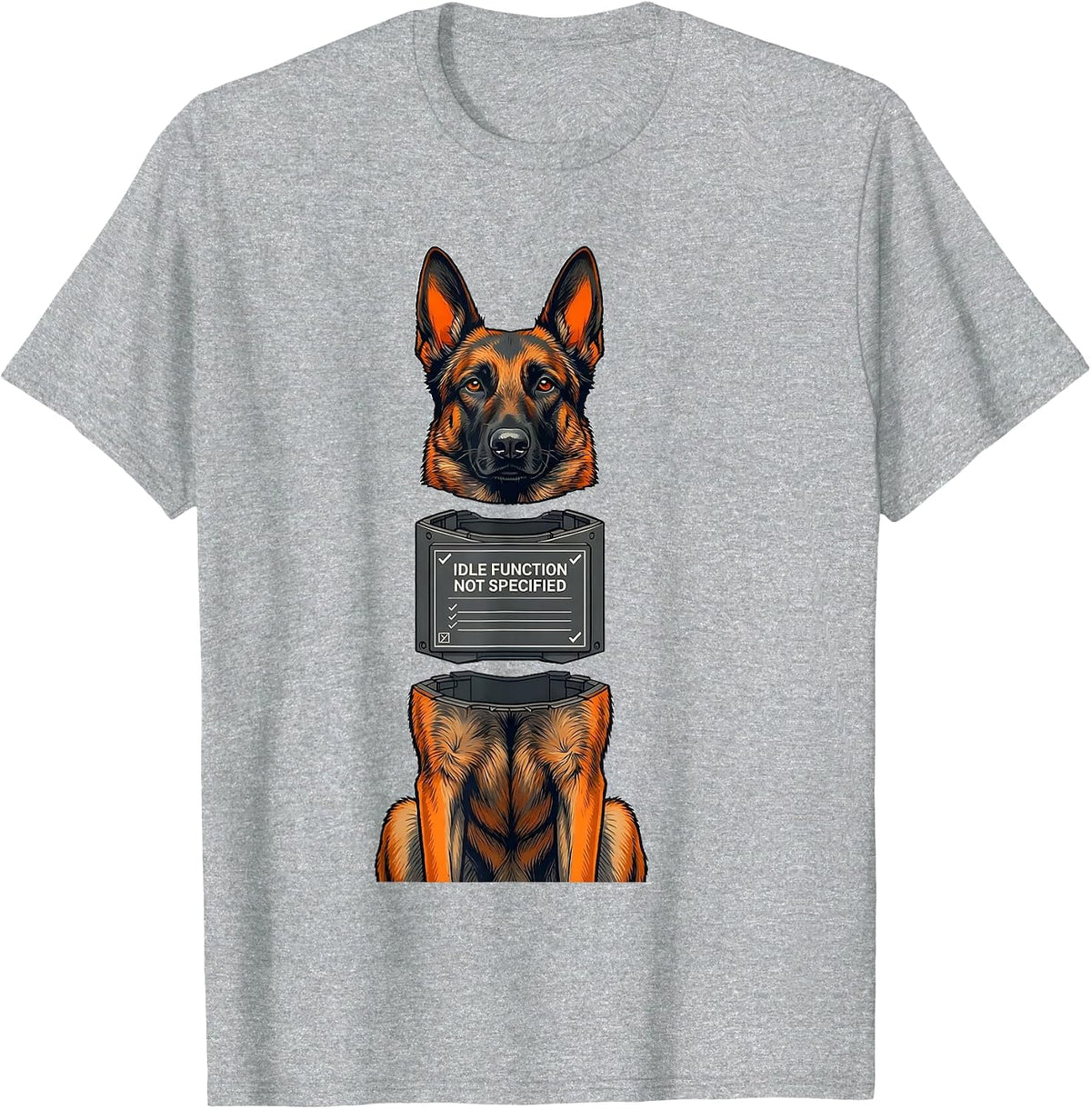 Men's Idle Function Not Specified Belgian Malinois Owner Humor Dog T-Shirt - Heather Grey