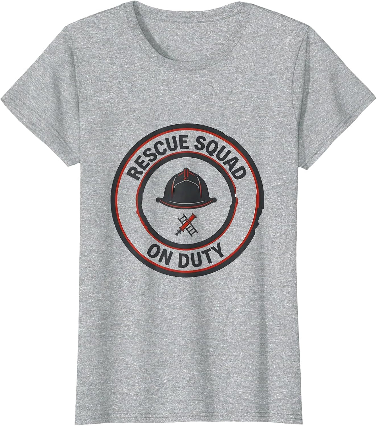 Rescue Squad On Duty Minimalist Firefighter Toddler Boy T-Shirt - Heather Grey