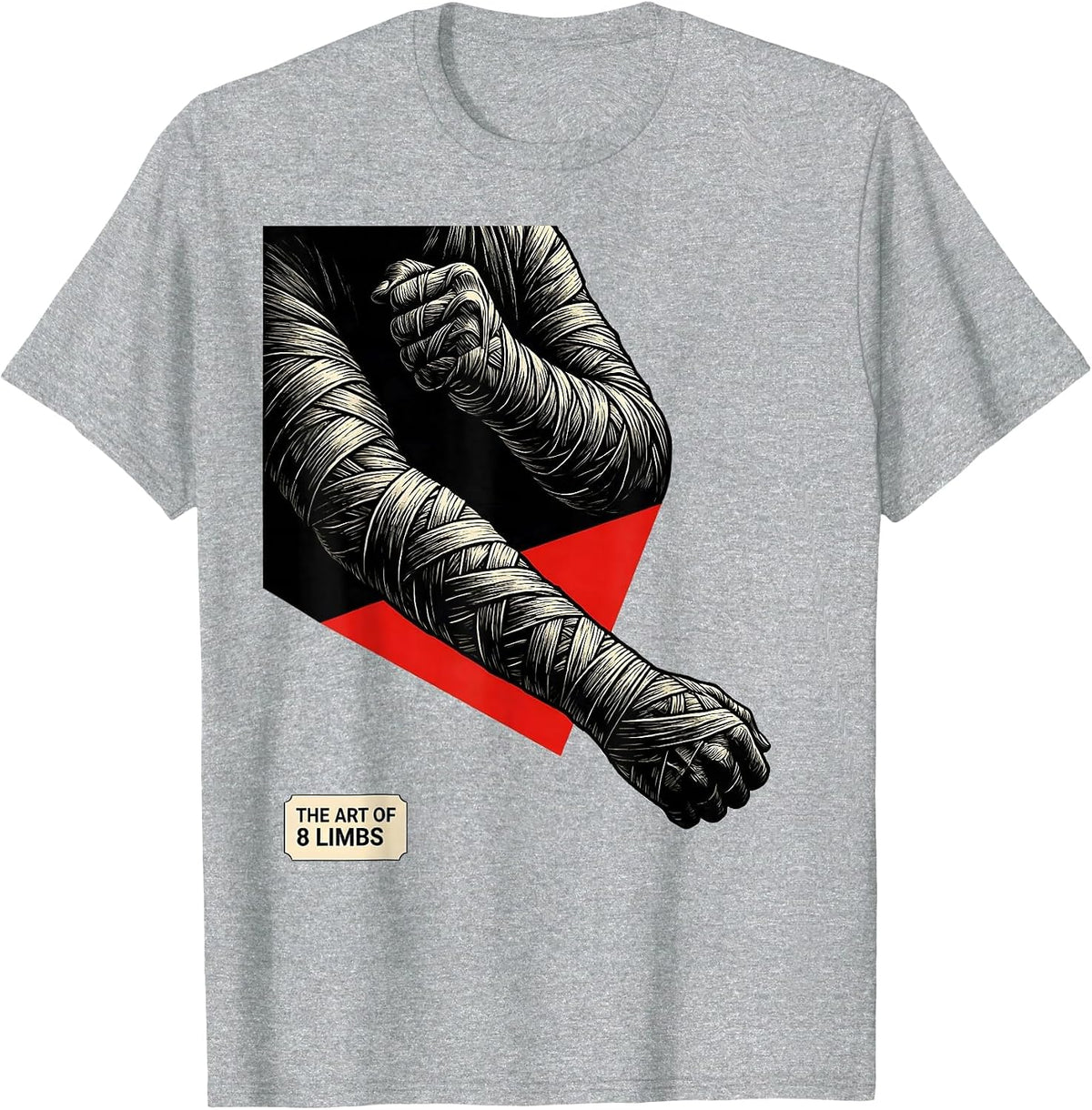 Men's The Art Of 8 Limbs Constructivist Muay Thai Boxing Gym T-Shirt - Heather Grey