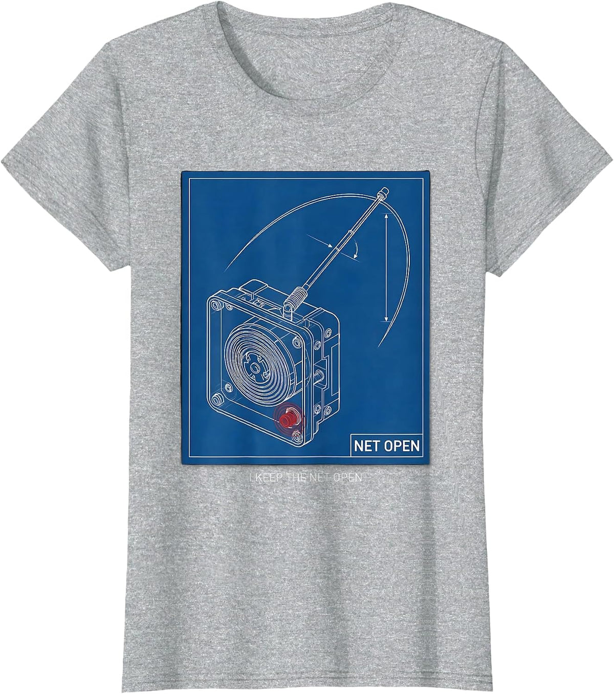 Women's I Keep The Net Open Funny Ham Radio Operator Hobbyist Gift T-Shirt - Heather Grey