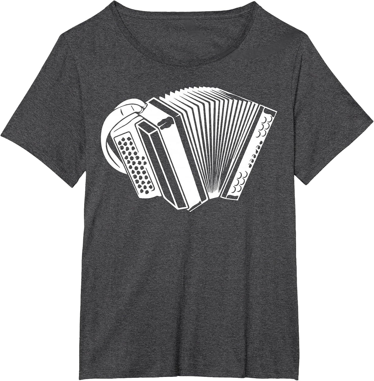 Graphic Accordion Instrument Men Women Hobby Learn Musician T-Shirt - Dark Heather Grey