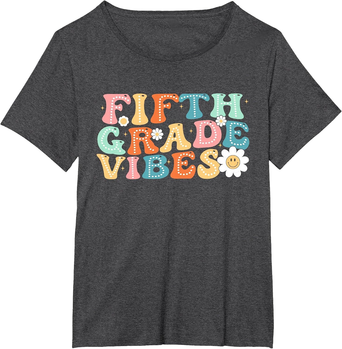 5th Grade Vibes Team Fifth Grade Teacher Boy Girl Kid T-Shirt - Dark Heather Grey