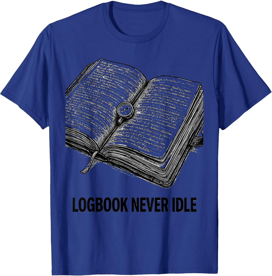 Logbook Never Idle Vintage Scuba Diving Diver Gift T-Shirt - Royal Blue