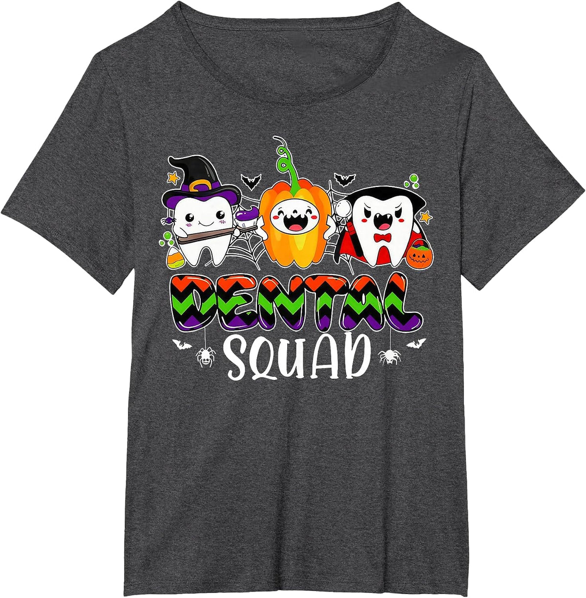 Dental Squad Teeth Dentist Assistant Halloween Costume T-Shirt - Dark Heather Grey