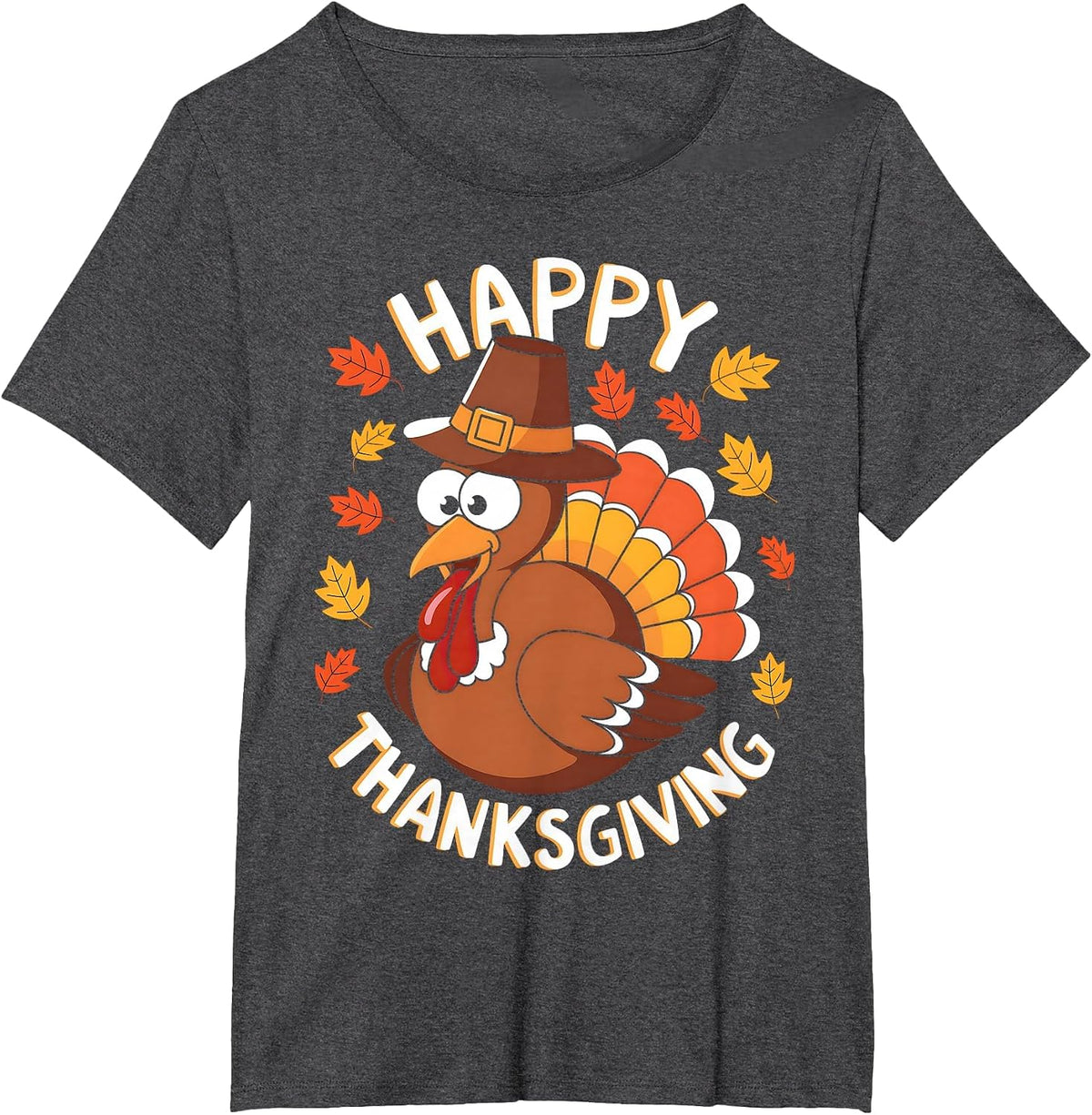 Happy Thanksgiving Funny Turkey Family Dinner Thanksgiving T-Shirt - Dark Heather Grey