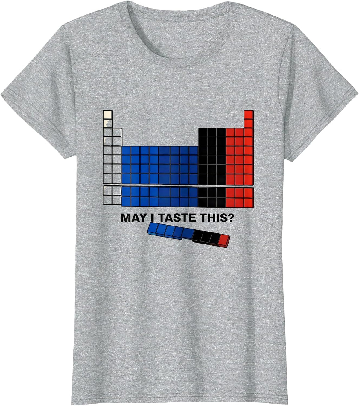 Women's May I Taste This Funny Periodic Table Chemistry Teacher Gift T-Shirt - Heather Grey