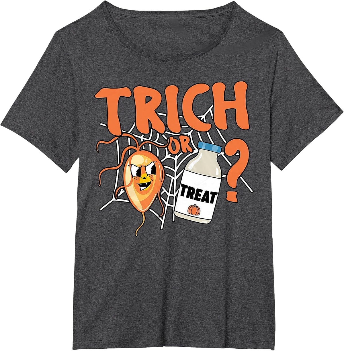 Halloween Medical Lab Science Microbiology Scientist Teacher T-Shirt - Dark Heather Grey