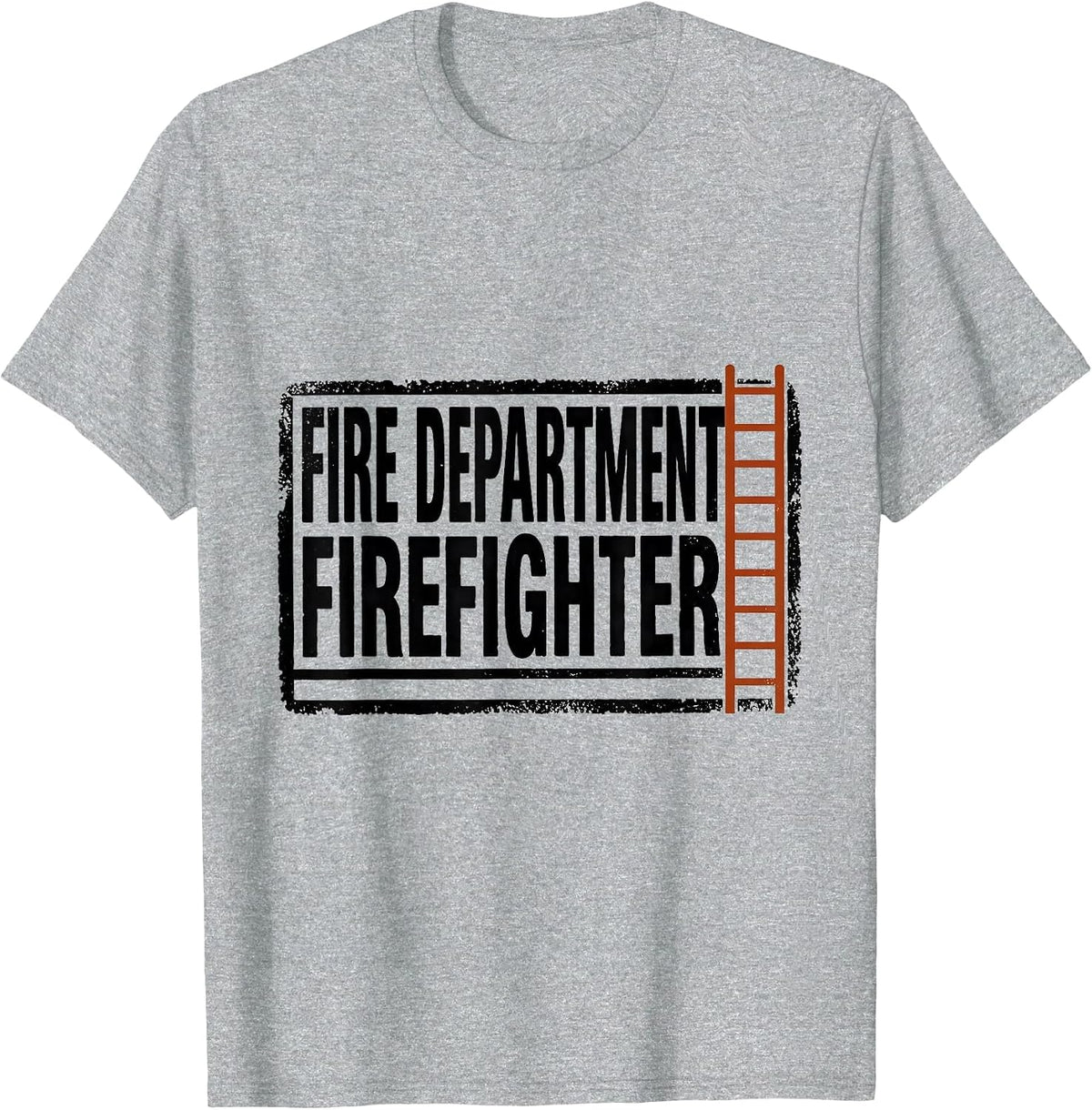Men's FIRE DEPARTMENT FIREFIGHTER Rubber Stamp Firefighter Family T-Shirt - Heather Grey