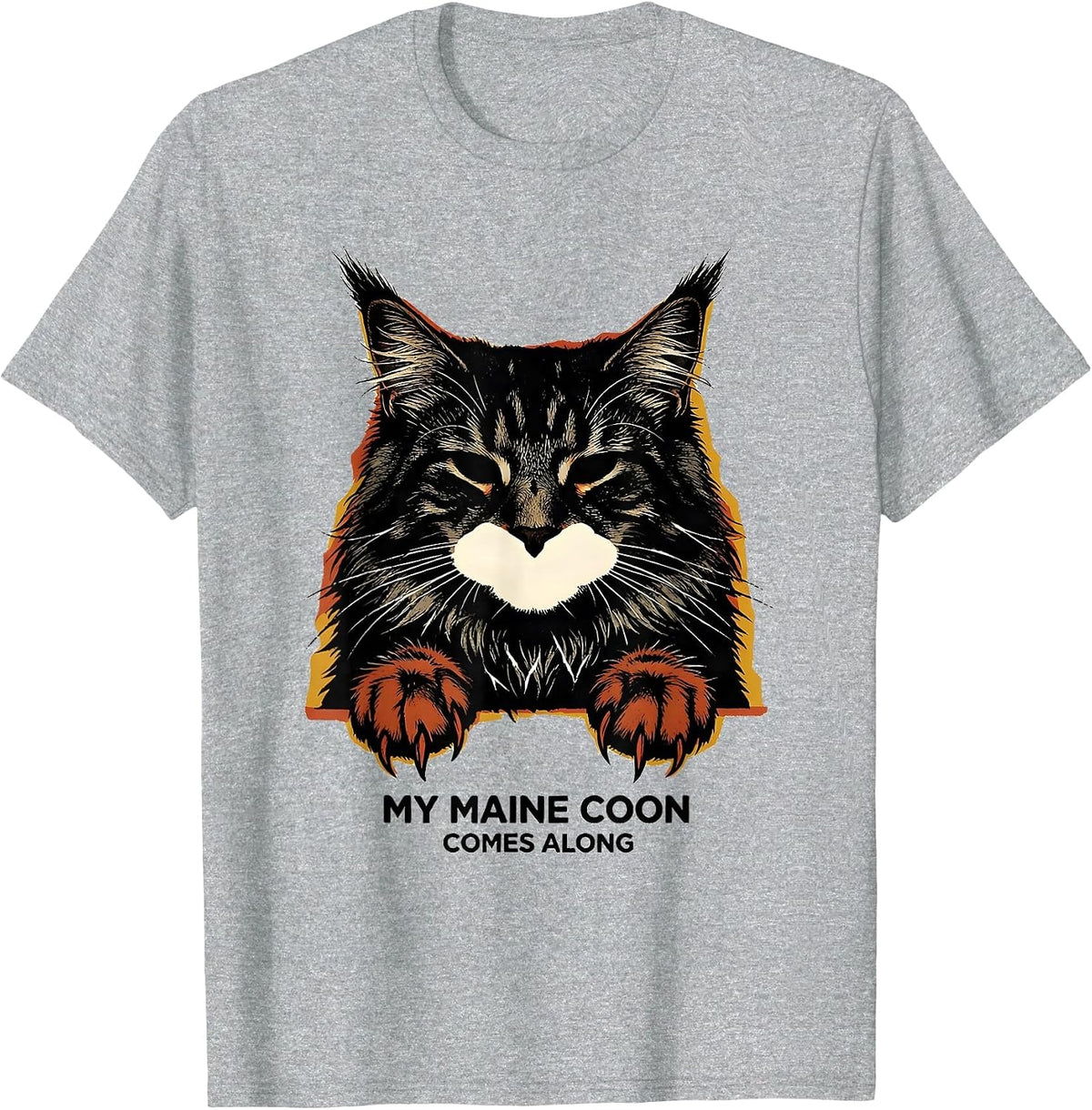 Men's My Maine Coon Comes Along Cute Cat Owner Pet Lover Gift T-Shirt - Heather Grey