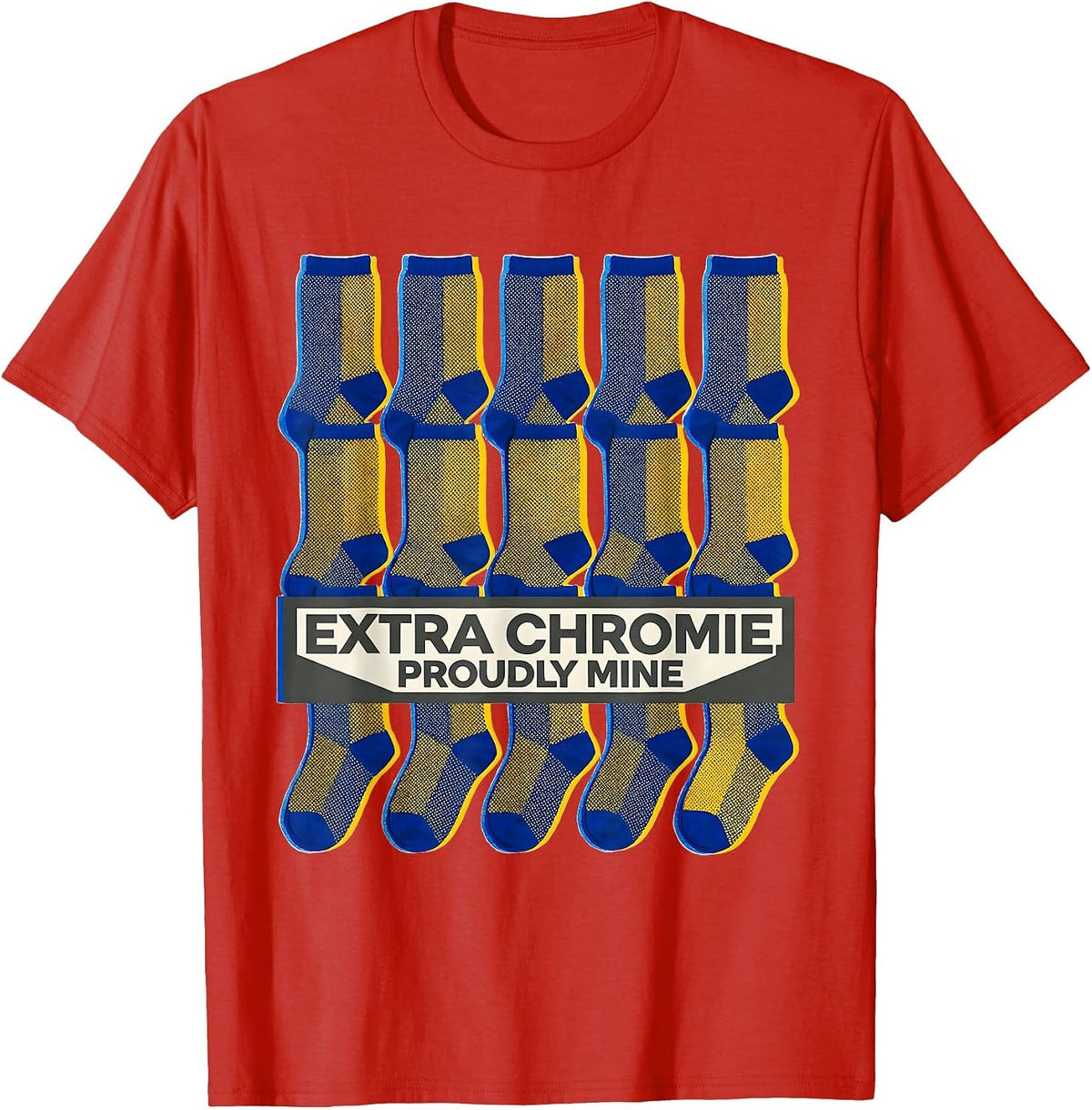 Men's Extra Chromie, Proudly Mine Funny Down Syndrome Awareness T-Shirt - Red
