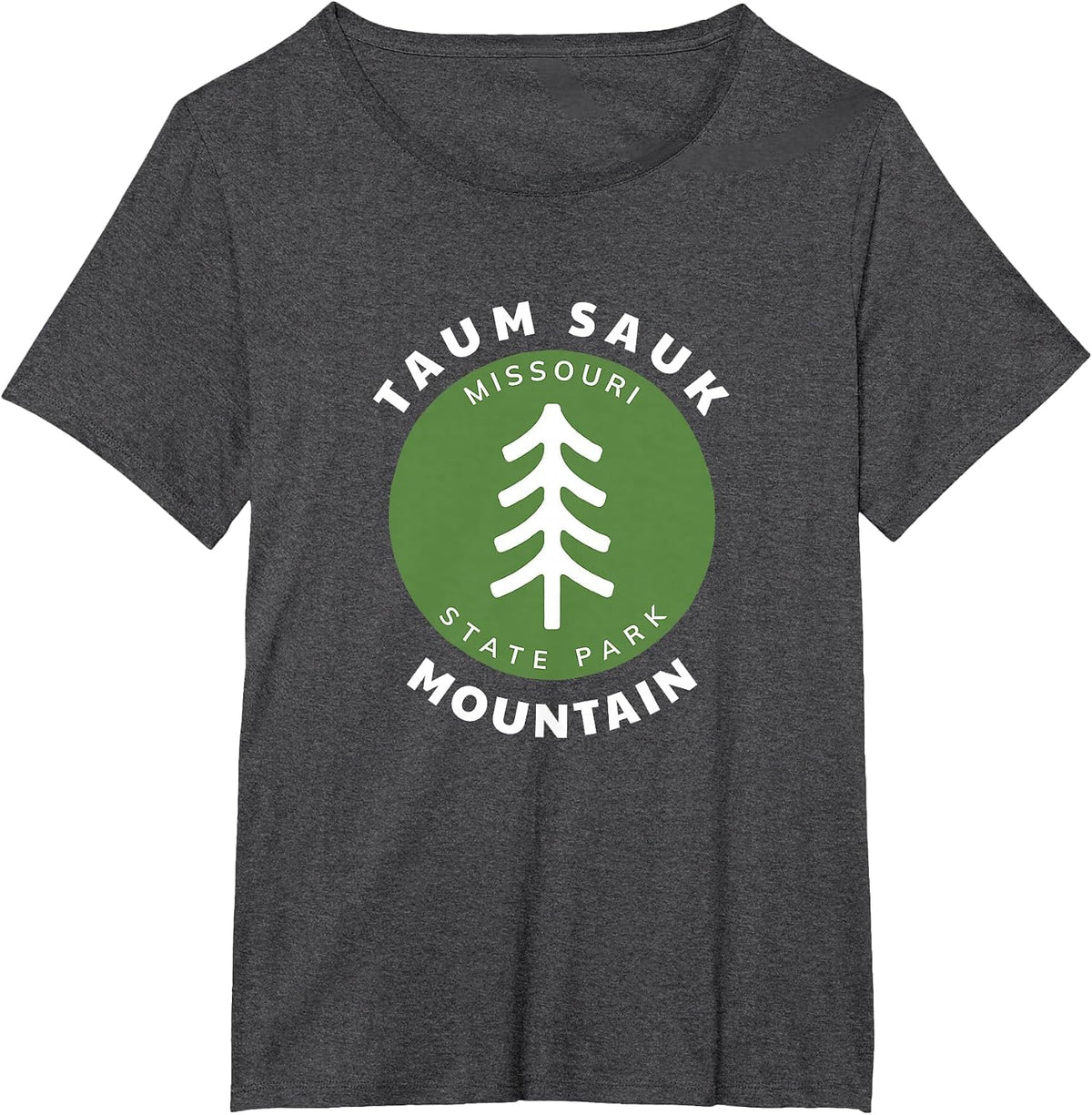 Taum Sauk Mountain State Park Missouri MO Forest Tree Badge T-Shirt - Dark Heather Grey