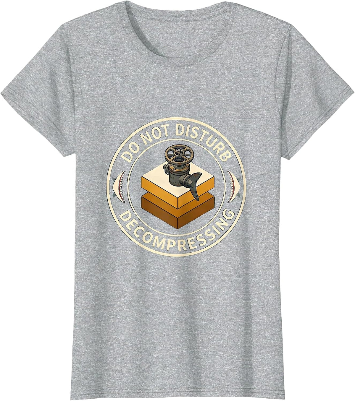 Women's Do Not Disturb Decompressing Funny Scuba Diver Humor T-Shirt - Heather Grey
