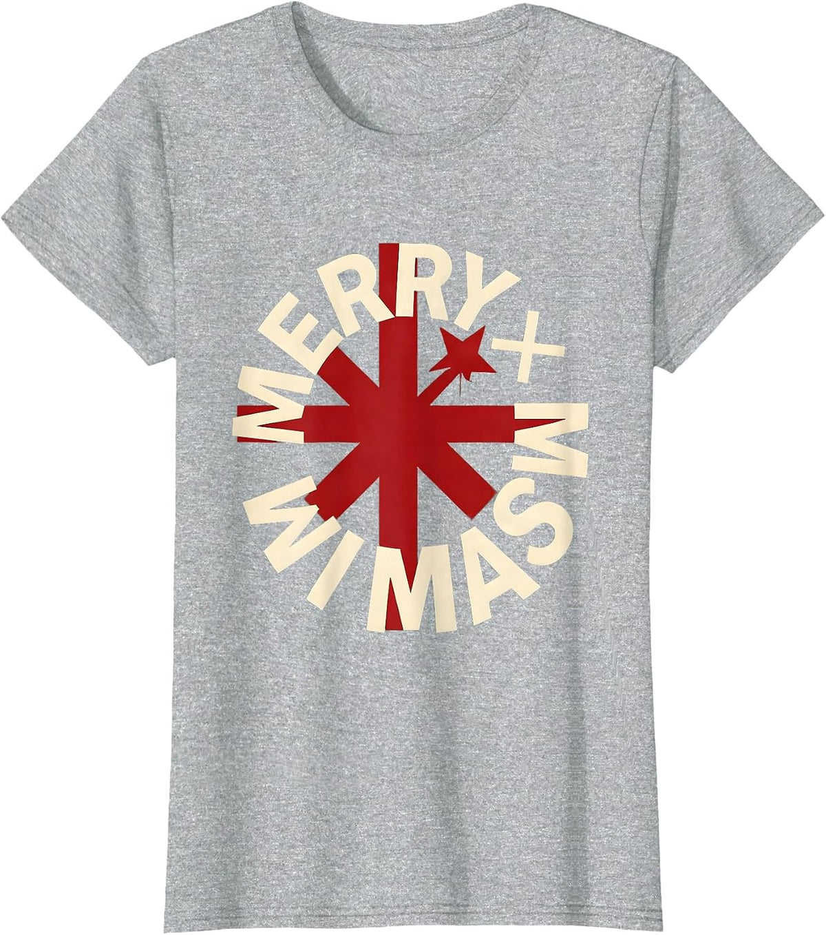MERRY ×MAS Math Teacher Christmas Pun Humor T-Shirt - Heather Grey
