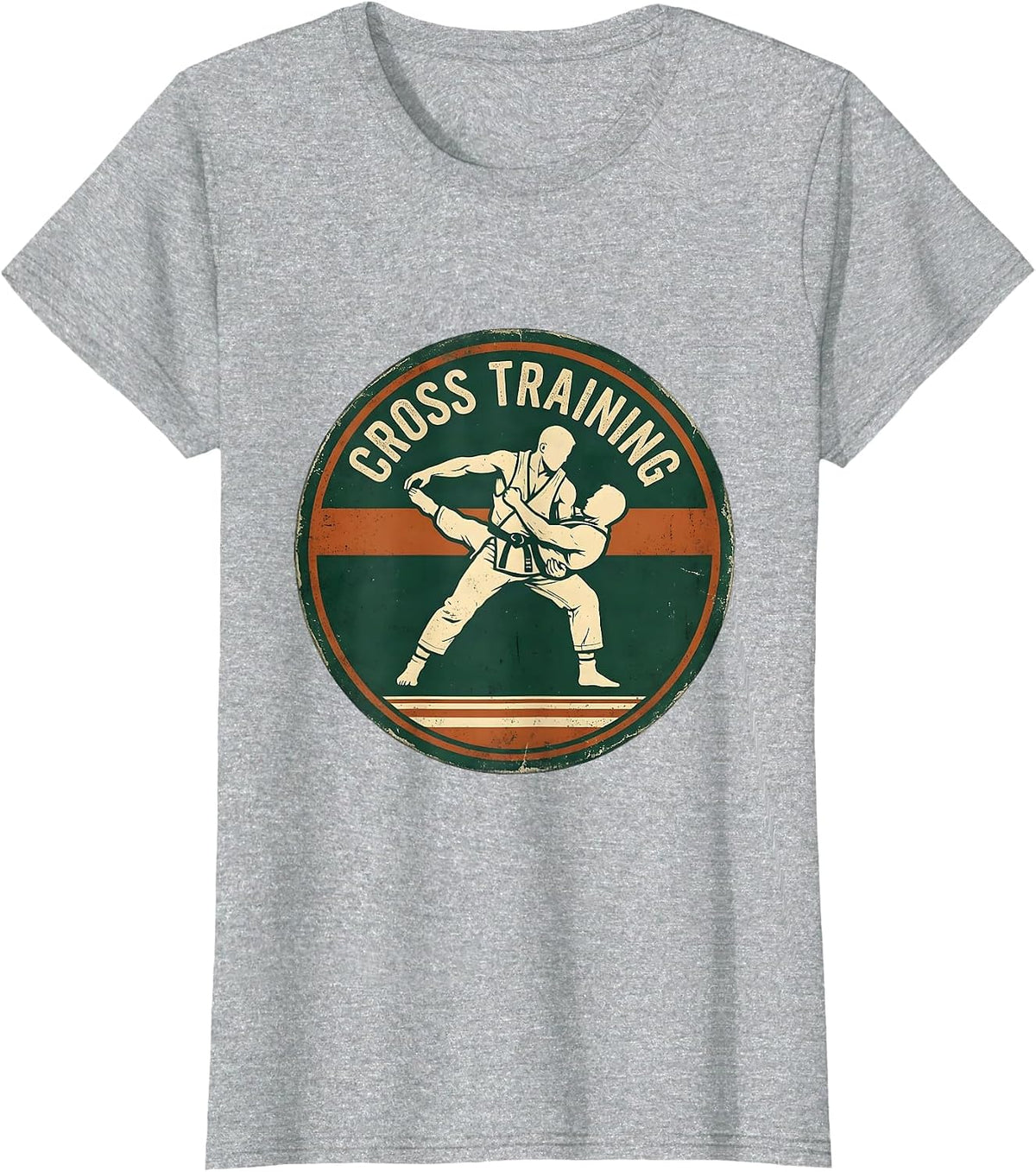 Women's Cross Training Vintage Martial Arts Humor Grappler Gift T-Shirt - Heather Grey