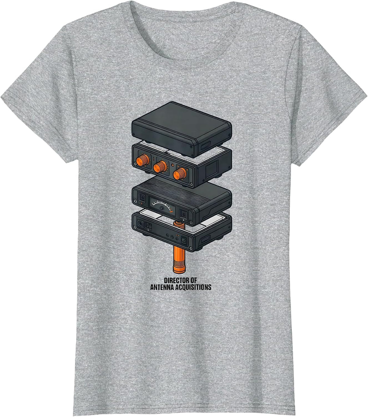 Director Of Antenna Acquisitions Funny Ham Radio Operator T-Shirt - Heather Grey