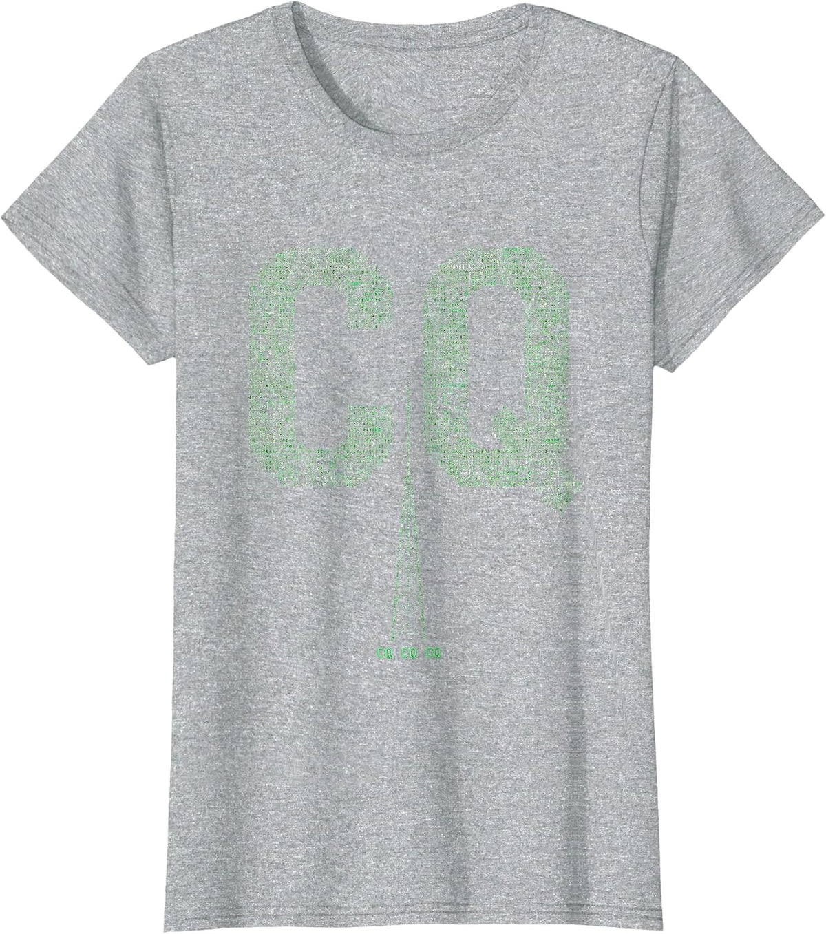 Women's CQ CQ CQ Funny Ham Radio Operator Hobbyist Humor T-Shirt - Heather Grey