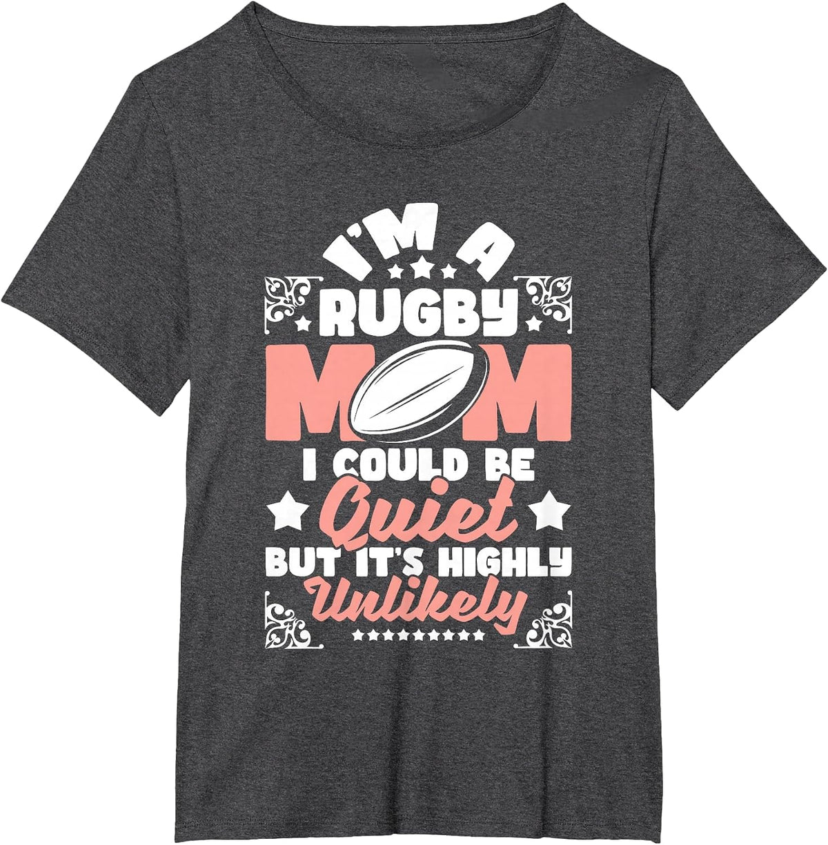 I'm A Rugby Mom - Sports Game Rugby Lover T-Shirt - Dark Heather Grey