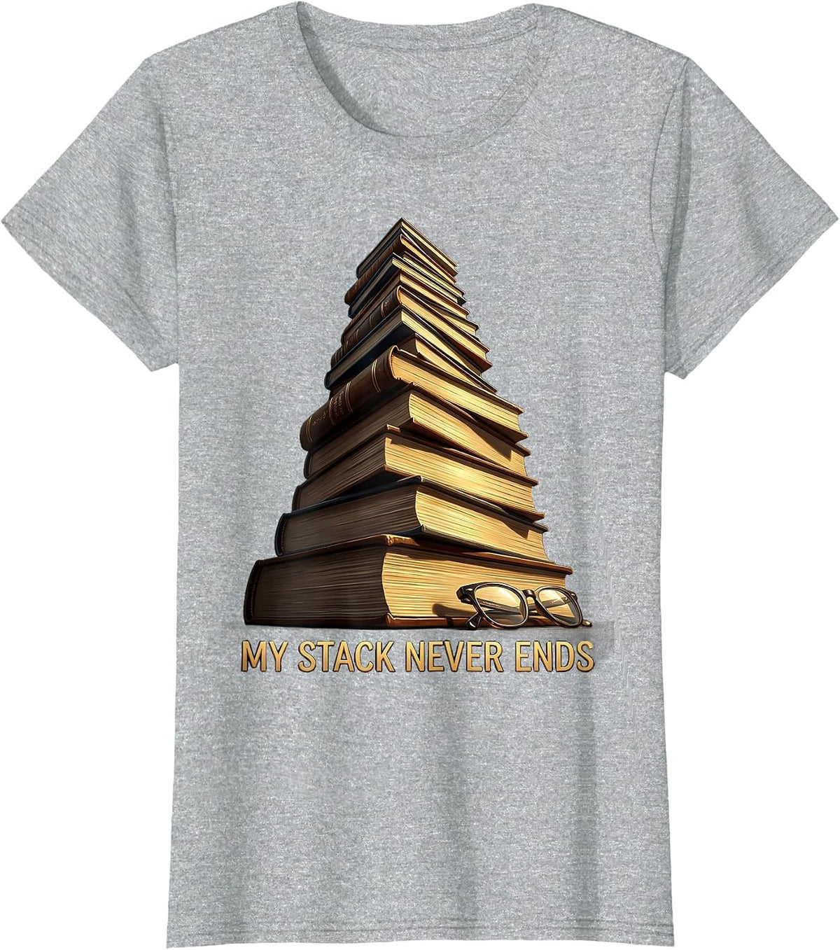 My Stack Never Ends Developer Humor Design T-Shirt - Heather Grey