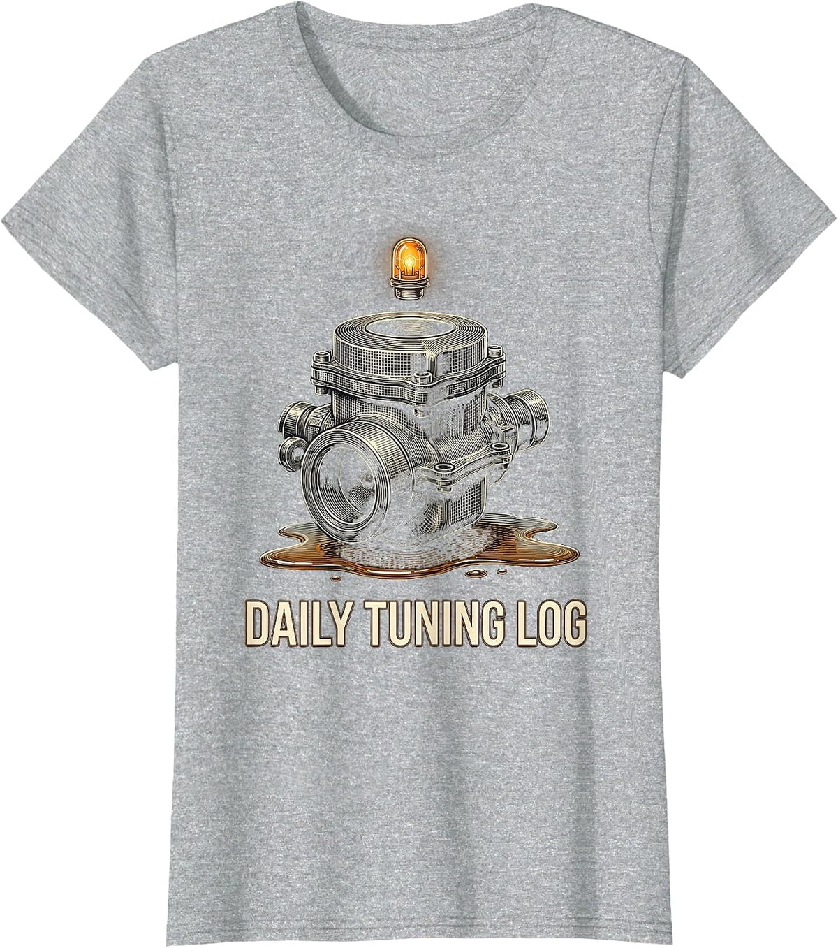 Daily Tuning Log Retro Motorsport Enthusiast Mechanic T-Shirt - Heather Grey