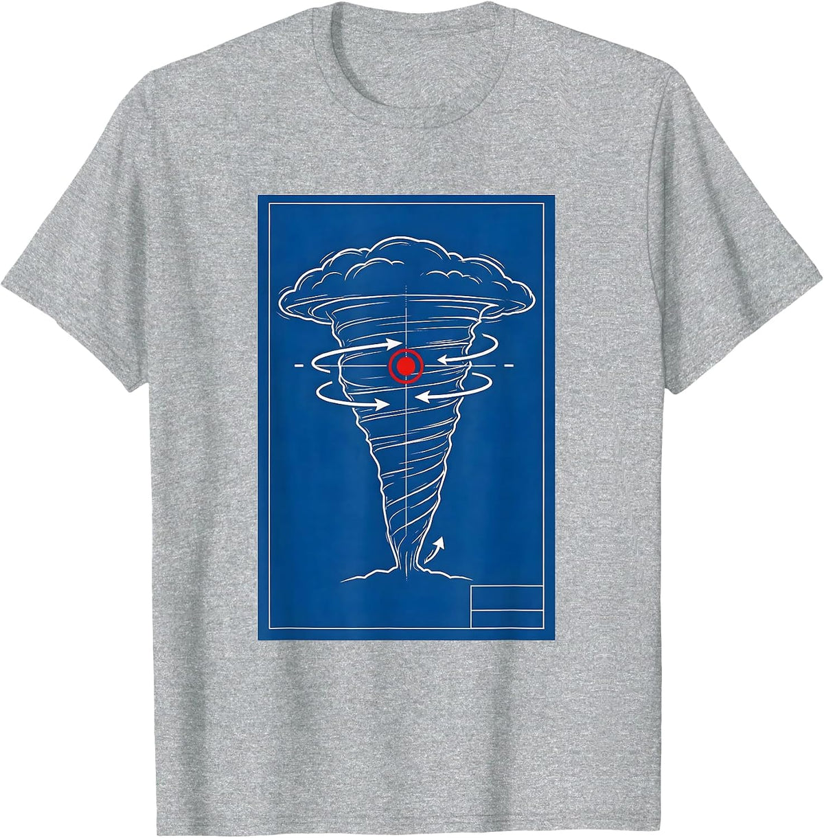 Men's Storm Chaser Tornado Schematic Meteorology Enthusiast T-Shirt - Heather Grey