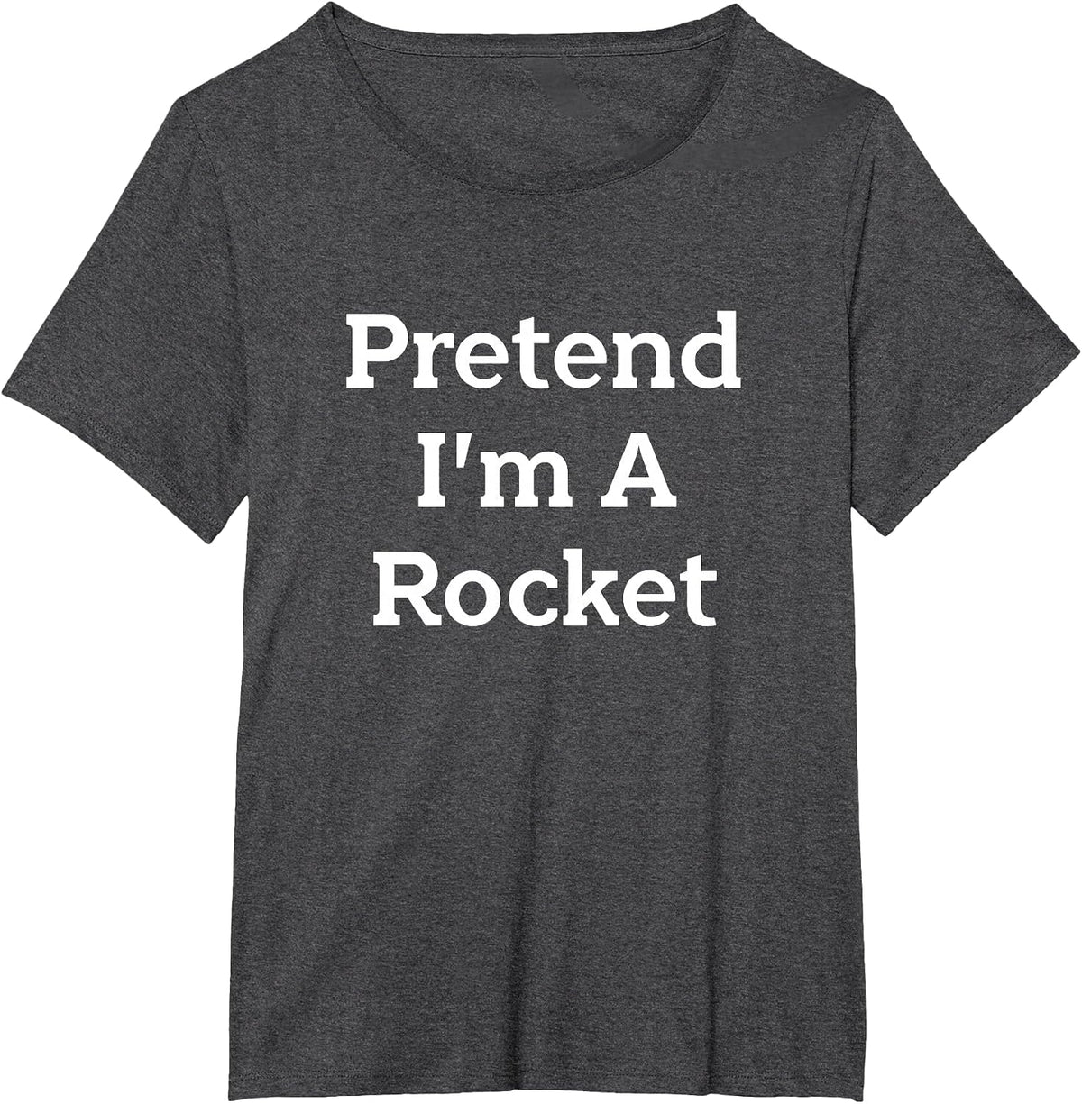 Pretend I'm A Rocket Costume Funny Spaceship Halloween Party T-Shirt - Dark Heather Grey