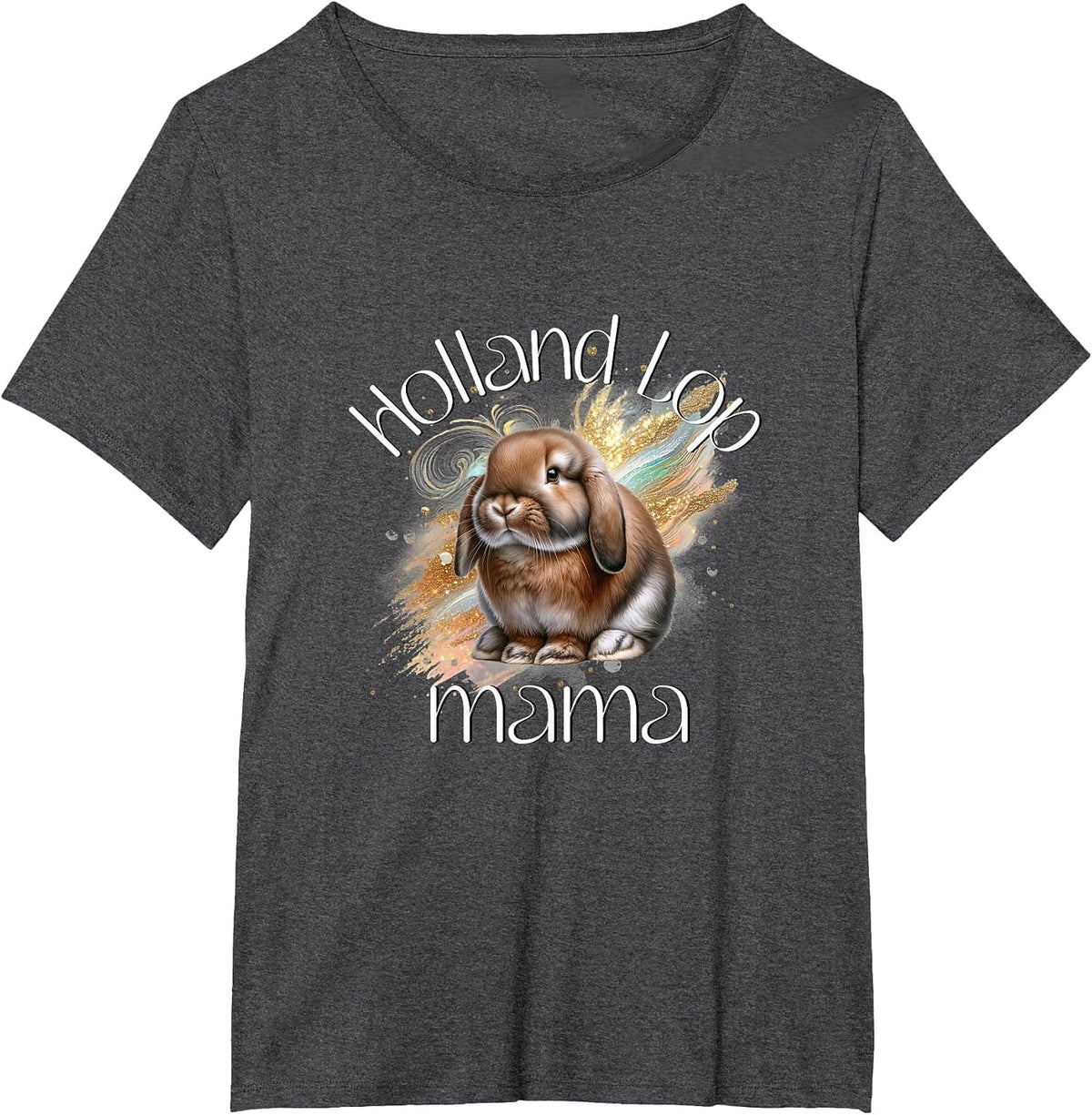Holland Lop Mama Bunny Rabbit T-Shirt - Dark Heather Grey