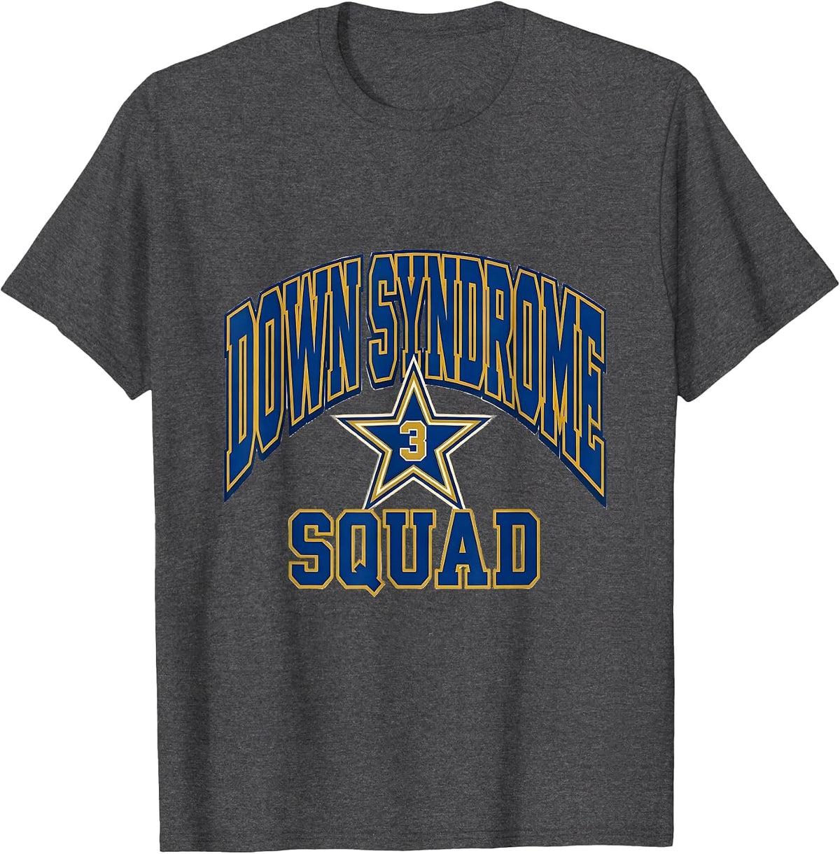 Men's Down Syndrome Squad Sports Awareness Down Syndrome Warrior T-Shirt - Dark Heather Grey
