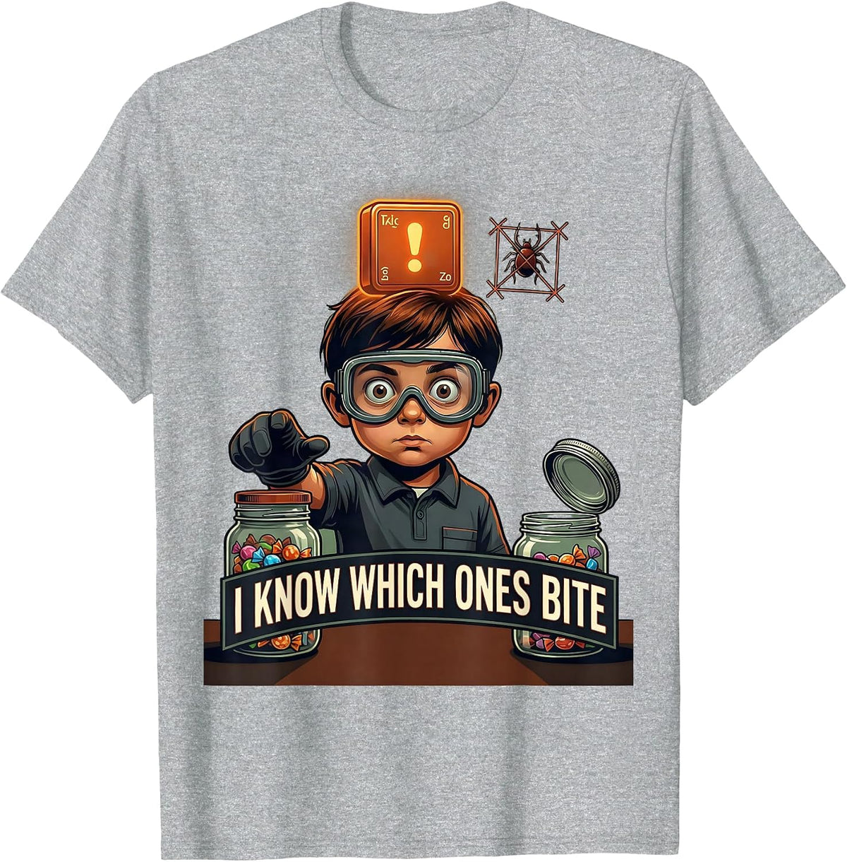 Men's I Know Which Ones Bite Funny Periodic Table Chemistry T-Shirt - Heather Grey
