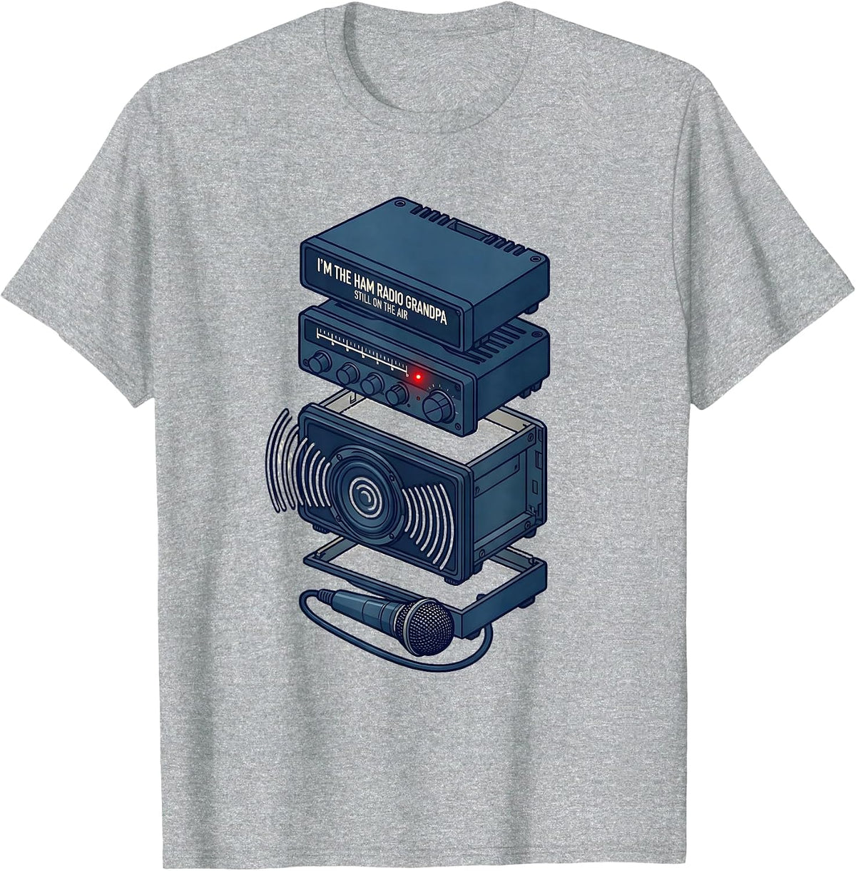 Men's I'm The Ham Radio Grandpa, Still On The Air Grandpa T-Shirt - Heather Grey