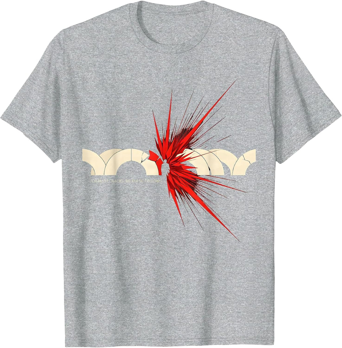 Men's Exhaust Cracks My Pulse Follows Futurist Car Guy Auto T-Shirt - Heather Grey