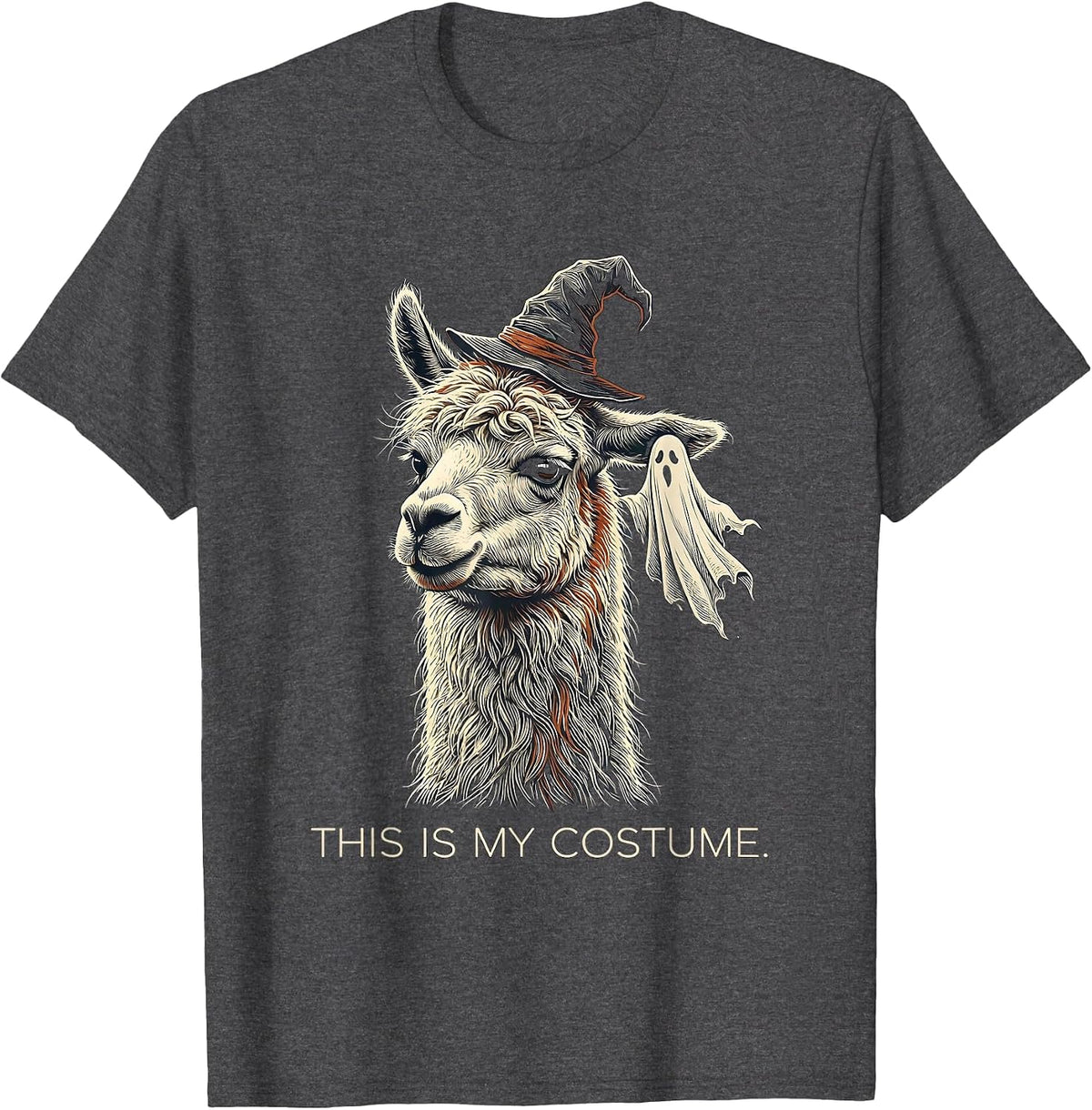 Men's This Is My Costume Funny Llama Halloween Novelty T-Shirt - Dark Heather Grey
