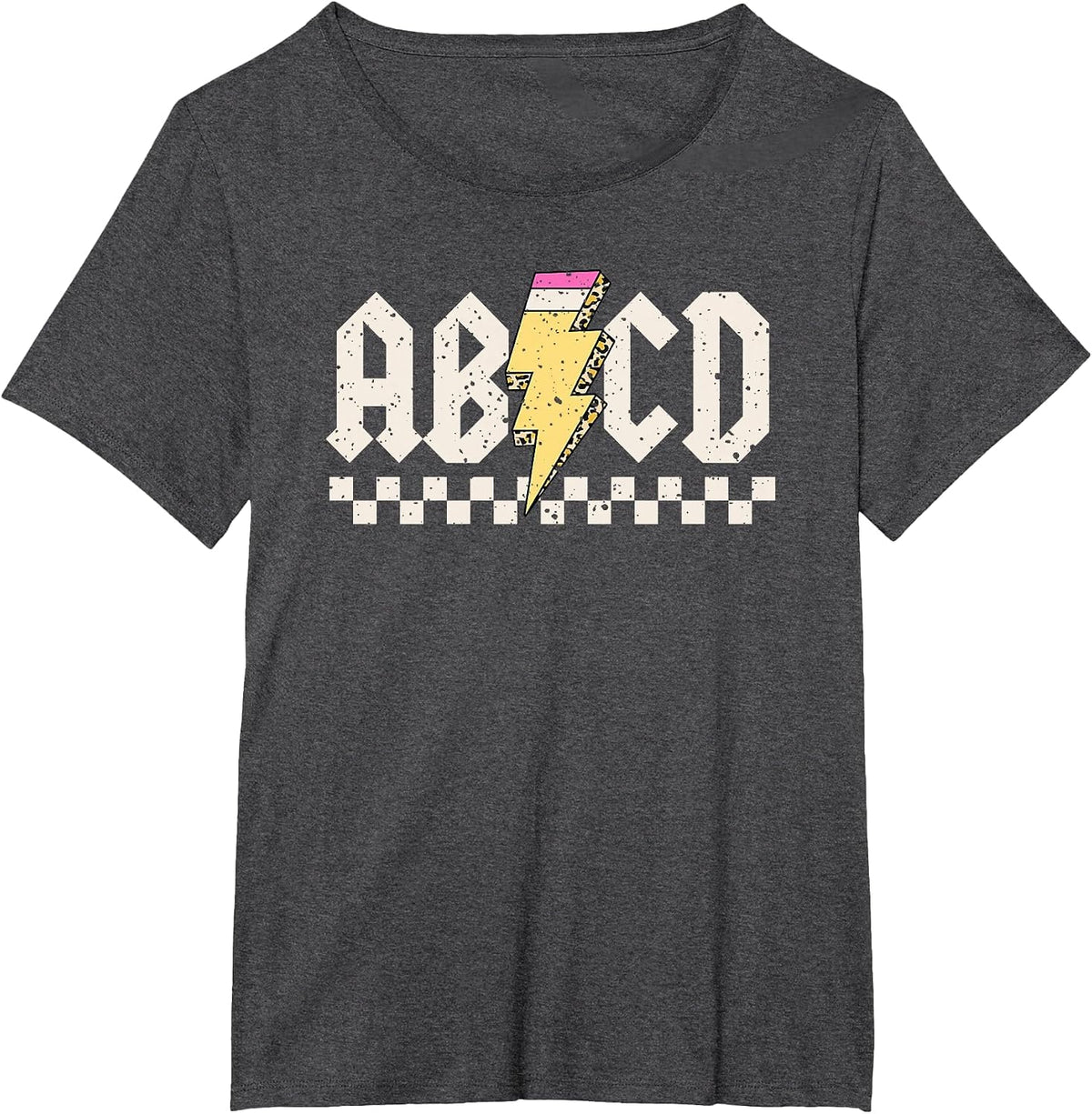 Boys Girls Teachers ABCD Rock Graphic Back to School Class T-Shirt - Dark Heather Grey