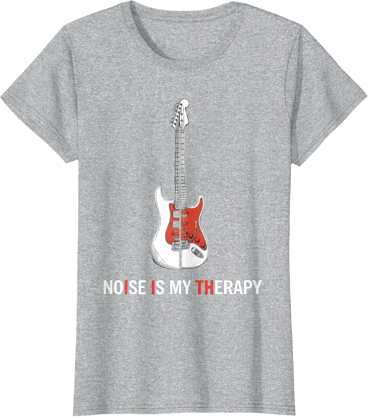 Noise Is My Therapy Punk Rock Design T-Shirt - Heather Grey
