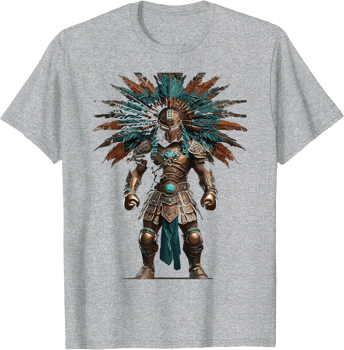 Aztec Warrior Mexican Boxing Pride T-Shirt - Heather Grey