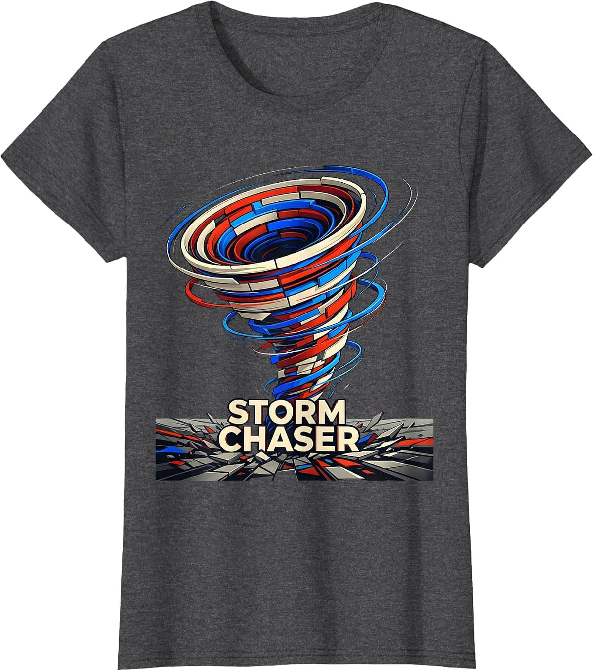 Women's Storm Chaser Futurist Dynamism Meteorology Enthusiast T-Shirt - Dark Heather Grey