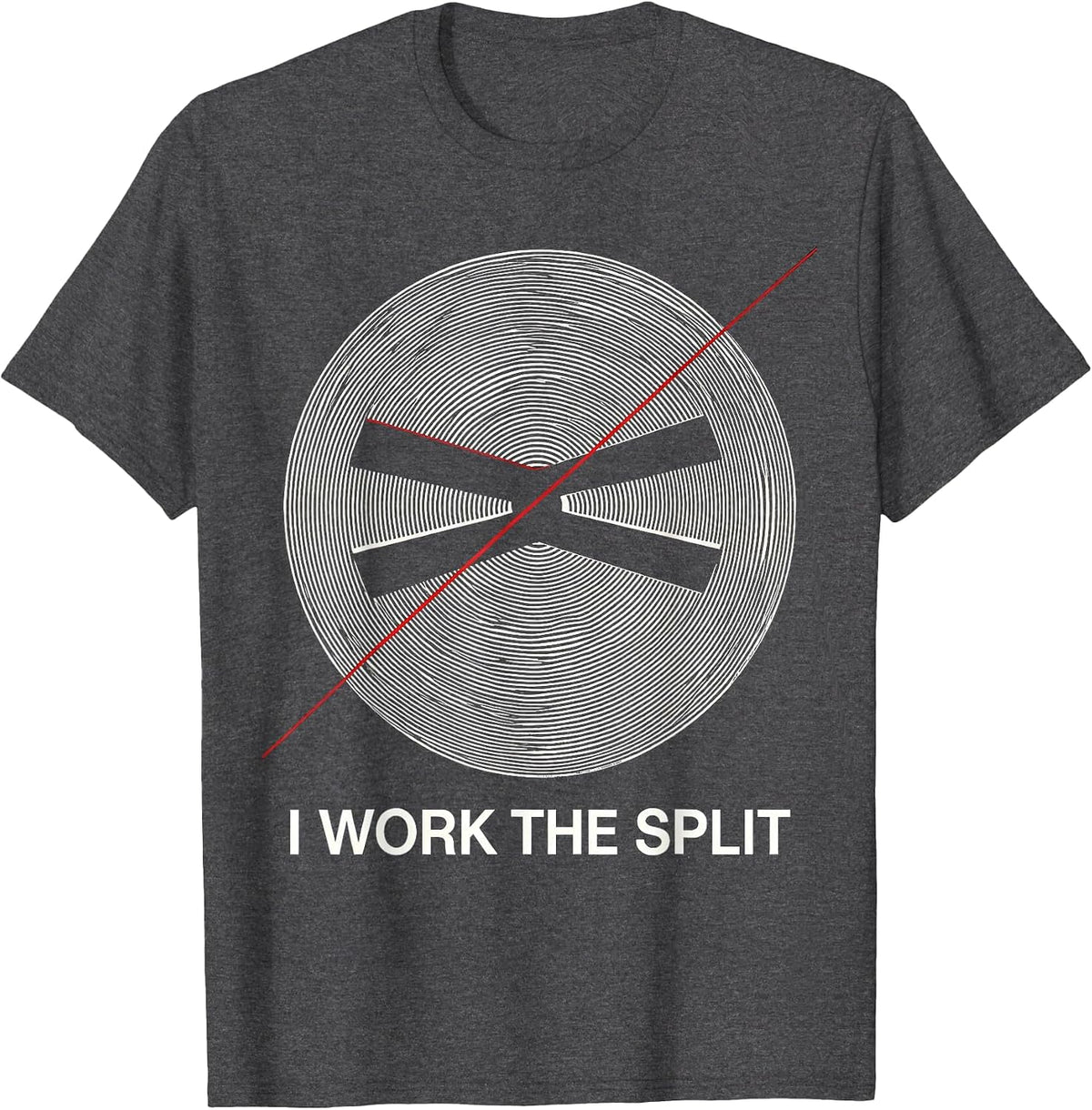 Men's I Work The Split Op Art Moire Ham Radio Operator Hobby Humor T-Shirt - Dark Heather Grey