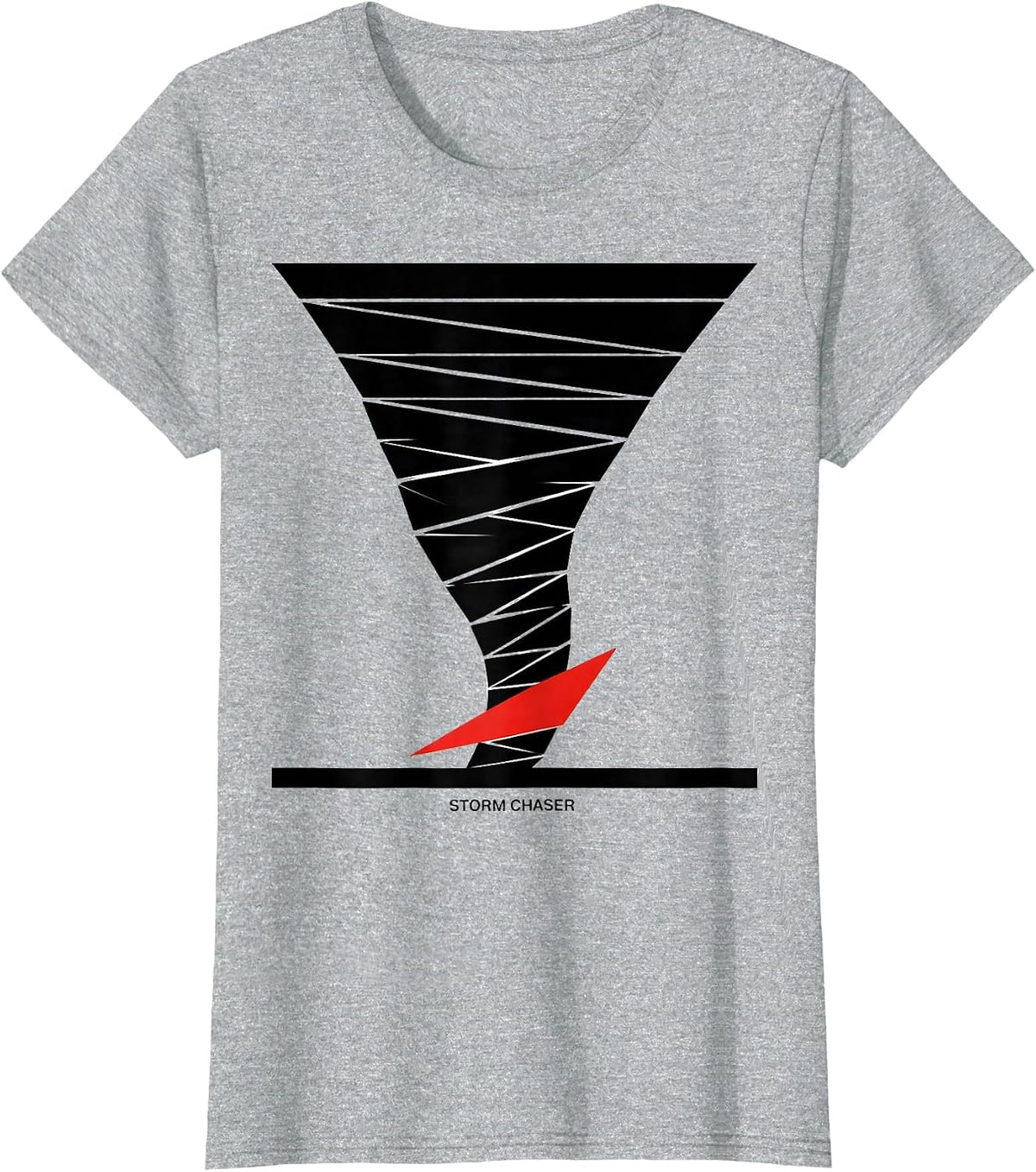 Women's Storm Chaser Geometric Tornado Weather Enthusiast T-Shirt - Heather Grey