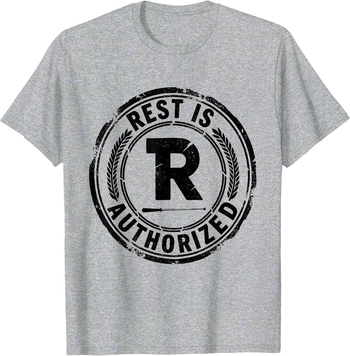 Men's Rest Is Authorized Funny Music Teacher Gift Humor T-Shirt - Heather Grey
