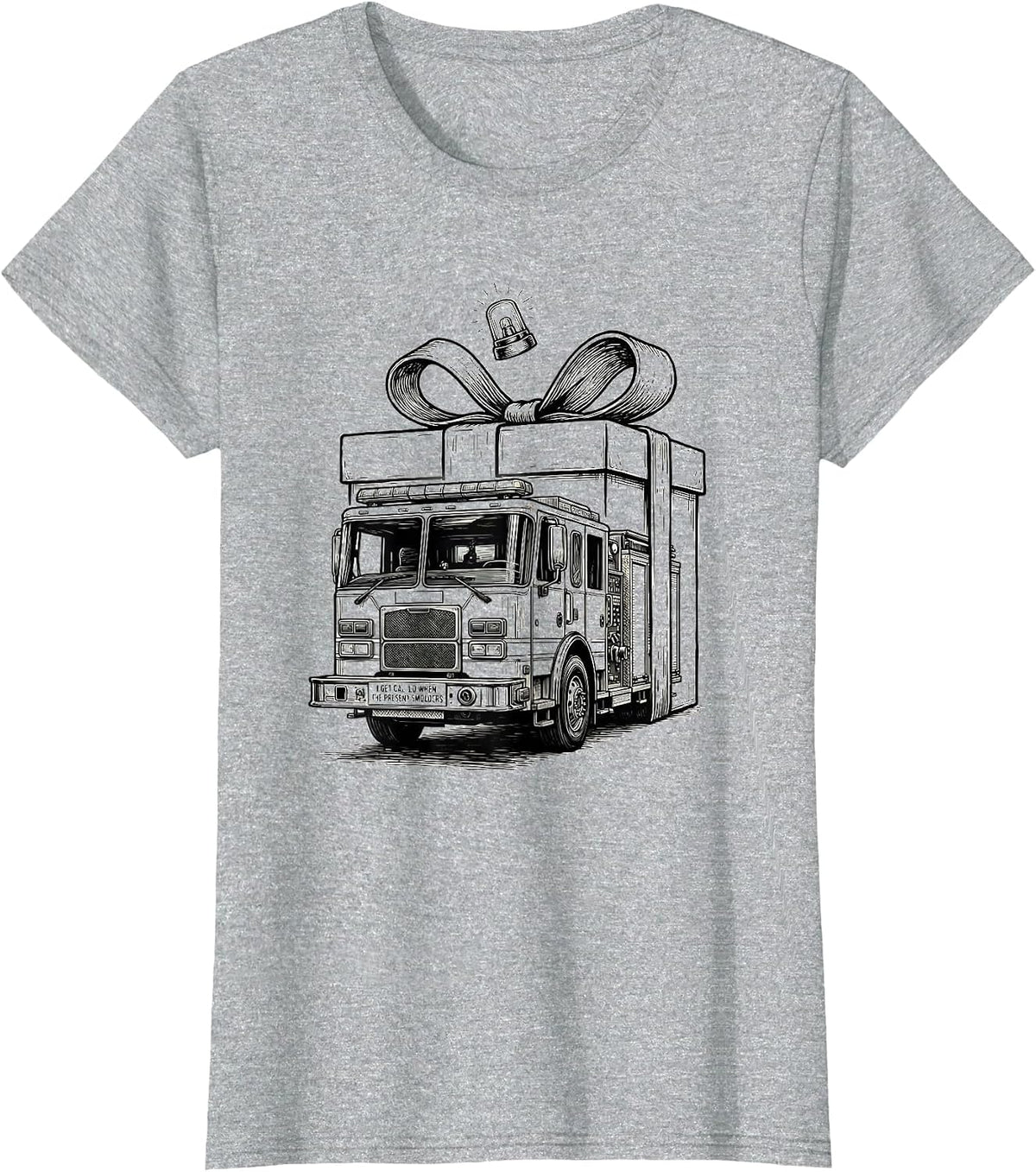 I Get Called When The Present Smolders Funny Firefighter T-Shirt - Heather Grey