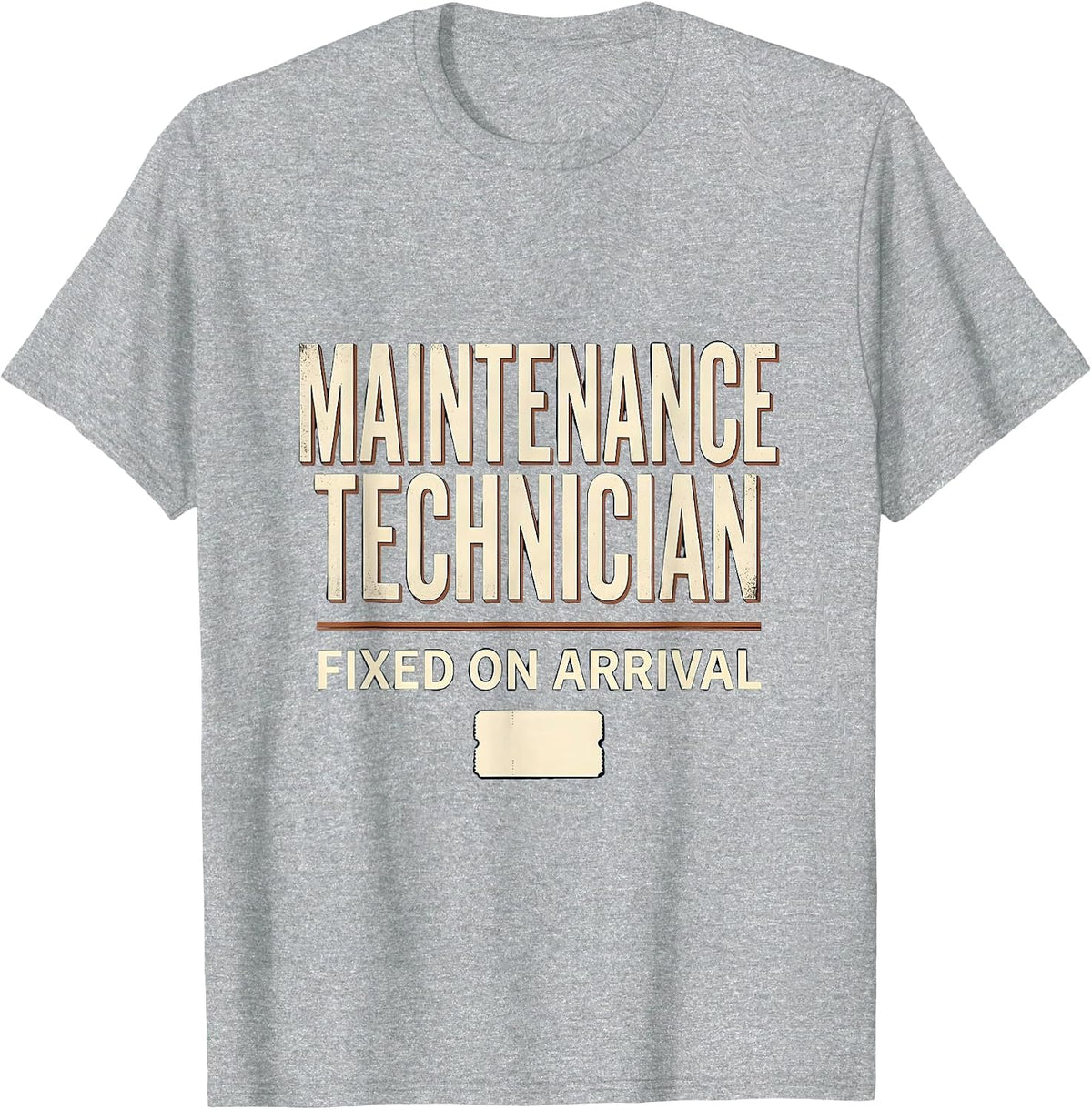 Men's Maintenance Technician. Fixed On Arrival. Vintage T-Shirt - Heather Grey