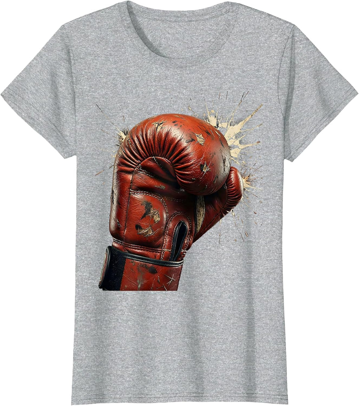 Women's Boxing Uppercut Sparks Graphic Tee T-Shirt - Heather Grey