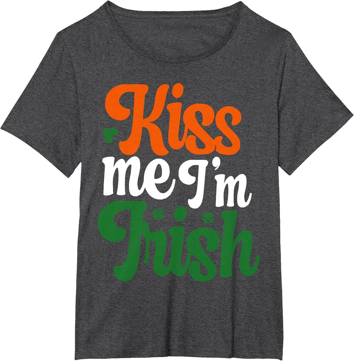Kiss Me Im Irish | St Patricks Day T-Shirt - Dark Heather Grey