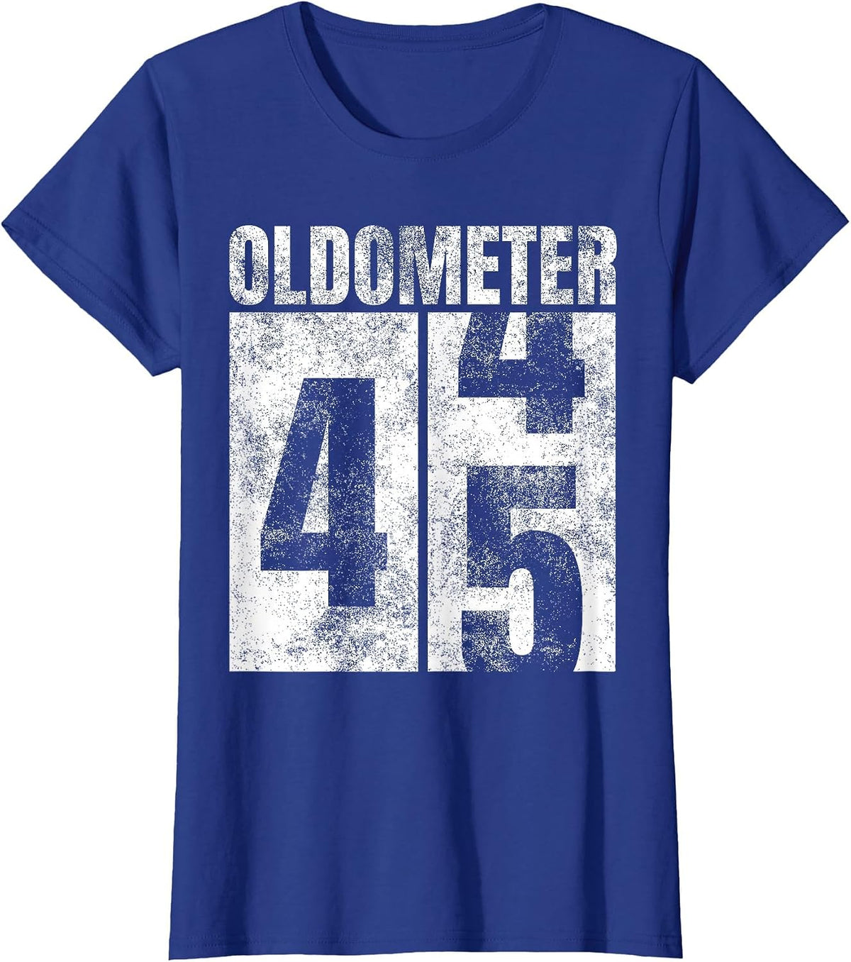 Oldometer 44-45 yrs Old Man Woman Bday Graphic 45th Birthday T-Shirt - Royal Blue