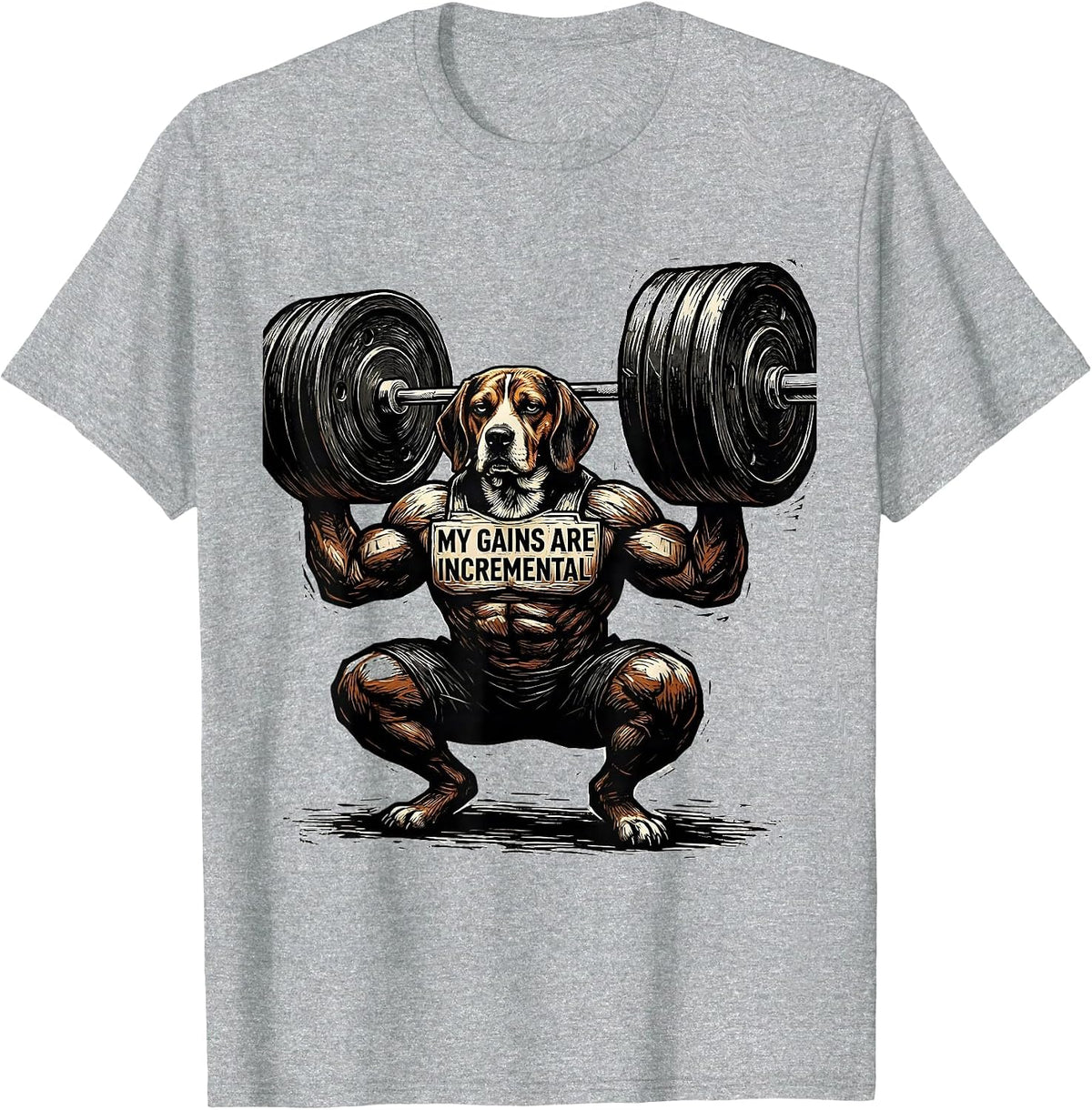 Men's My Gains Are Incremental Funny Gym Weightlifting Workout T-Shirt - Heather Grey