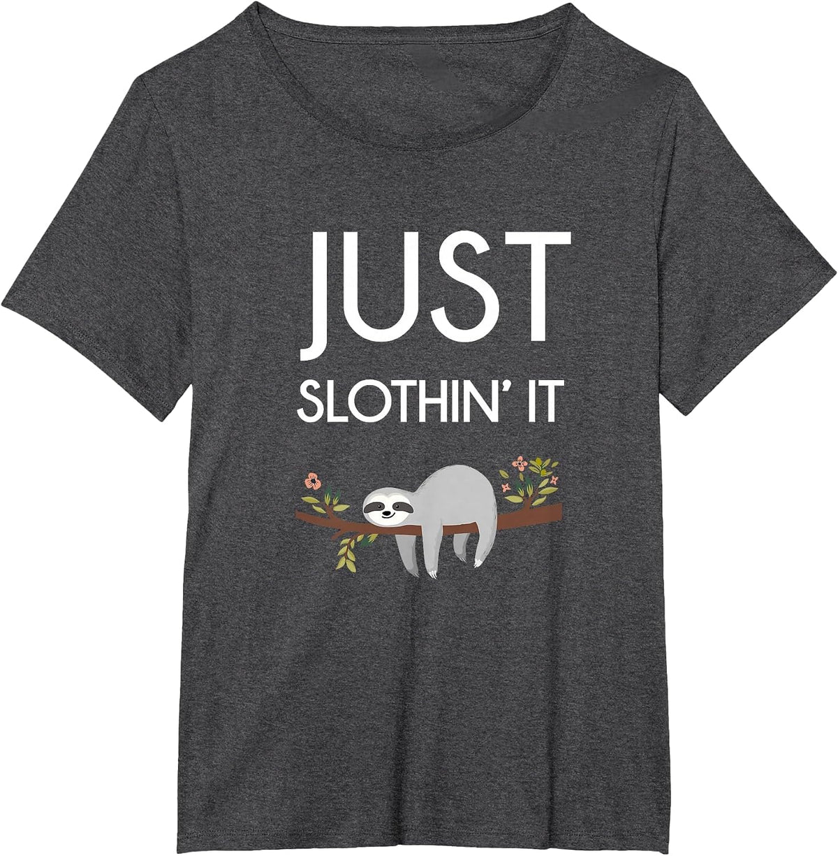 Men's Women't Lazy Animal Sloth Apparel Top Just Slothin' It T-Shirt - Dark Heather Grey